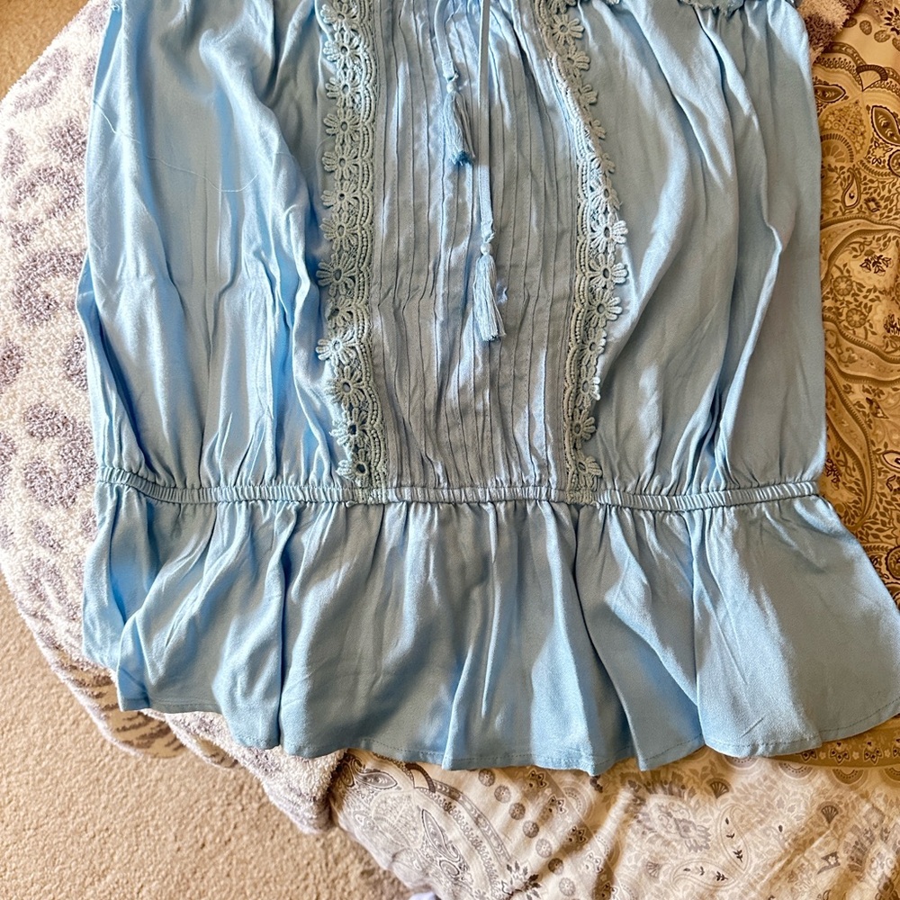 VENUS Sky Blue Gathered Top
